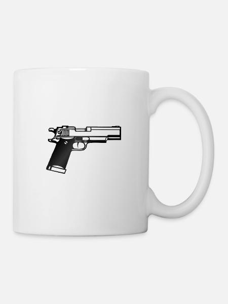 Pistole - Tasse - Weiß
