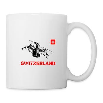 Suisse/ Suisse avec montagnes et télécabine - Mug blanc - blanc - Droite