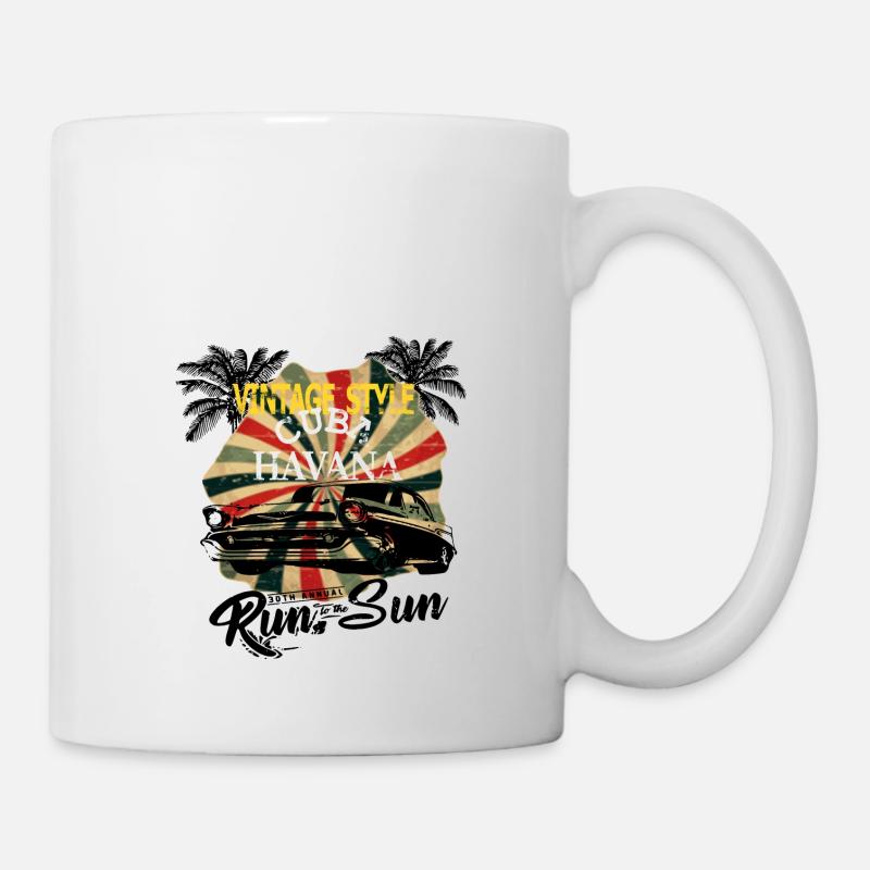 Old School Muscle Car à Cuba - Mug blanc - blanc