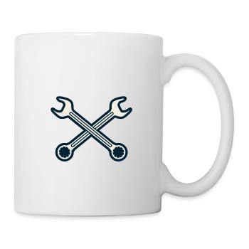 Maul Ring Schlüssel gekreuzt - Tasse - Weiß - Rechts