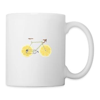 Road bike with fruit wheels - Mug - white - Right