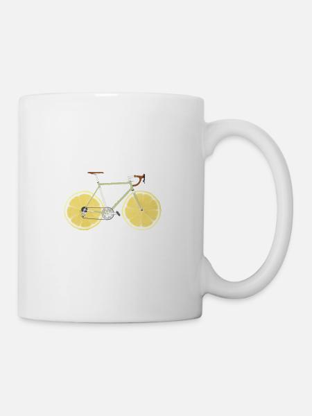 Rennrad mit Fruchträdern - Tasse - Weiß