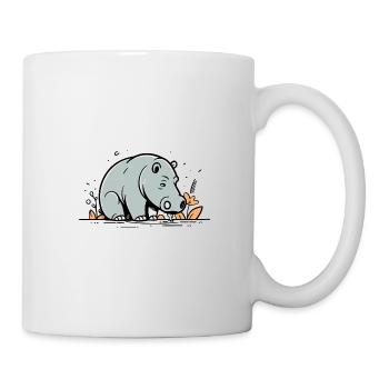 Hippopotamus Cute Comic - Mug - white - Right