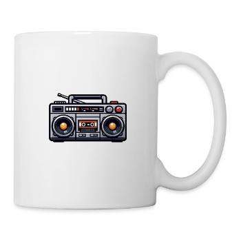 Retro Boombox Illustration - Tasse - Weiß - Rechts