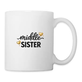 Middle Sister Shirt Mittlere Geschwisteroutfit - Tasse - Weiß - Rechts
