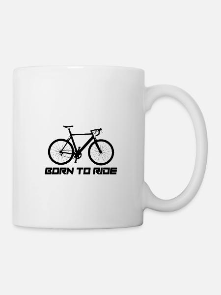 Born to ride bike cycling bike - Mug - white