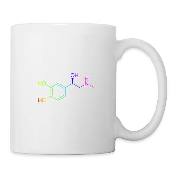 Adrenalin Molekül - Regenbogenfarben - Tasse - Weiß - Rechts