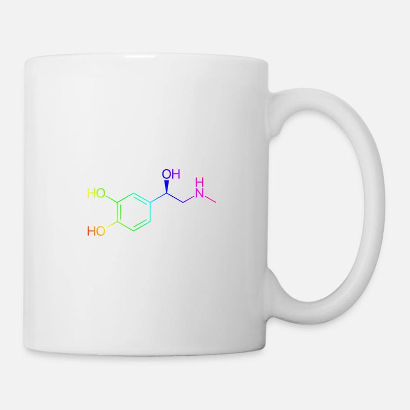 Adrenalin Molekül - Regenbogenfarben - Tasse - Weiß
