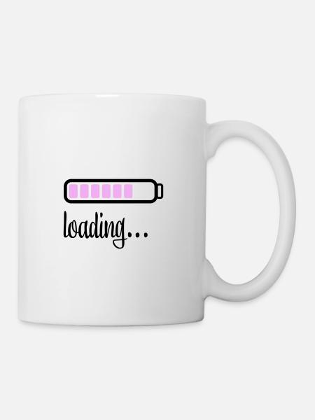 Akku Batterie loading - Tasse - Weiß