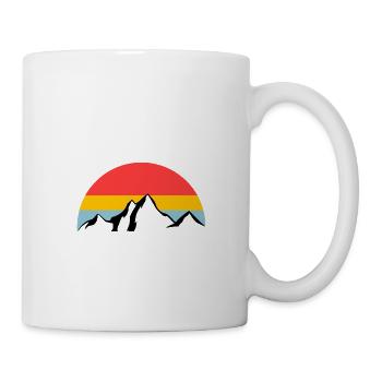 Berpanorama im Sonnenaufgang - Tasse - Weiß - Rechts