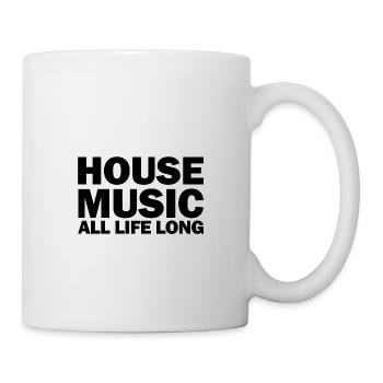House Music All Life Long Techno Music - Mug - white - Right