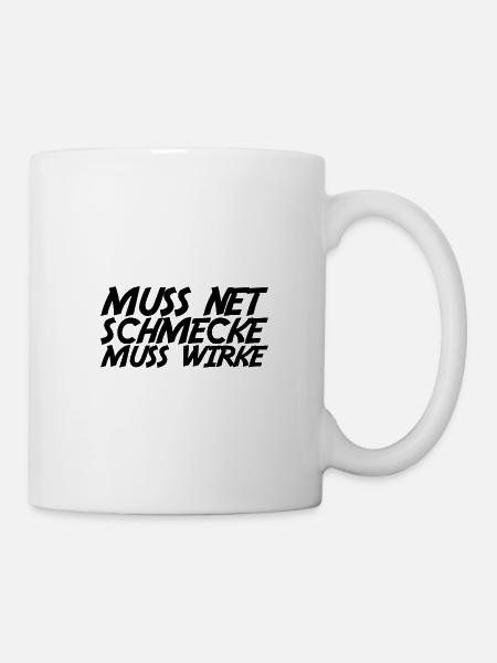 Bodybuilding Spruch hessisch Hessen Geschenkidee - Tasse - Weiß