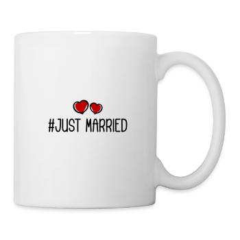 Just Married Hochzeit Herz - Tasse - Weiß - Rechts