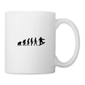 Die Evolution von Snowboarding - Tasse - Weiß - Rechts