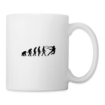Die Evolution von Tennis - Tasse - Weiß - Rechts