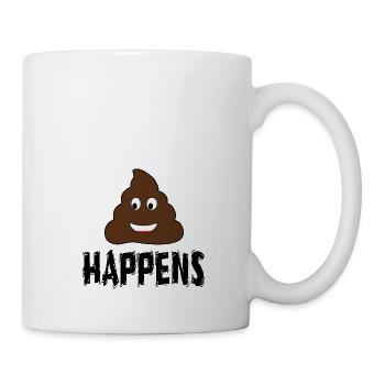 Shit Happens Cartoon - Tasse - Weiß - Rechts