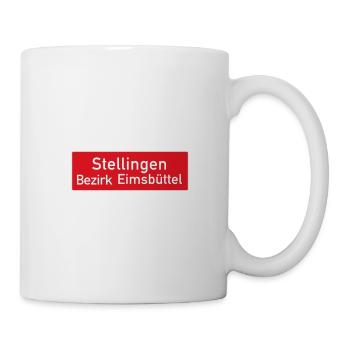 Stellingen - Hamburg Orts Bezirkschild - Tasse - Weiß - Rechts