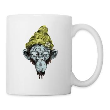 Affe mit Mütze - Tasse - Weiß - Rechts