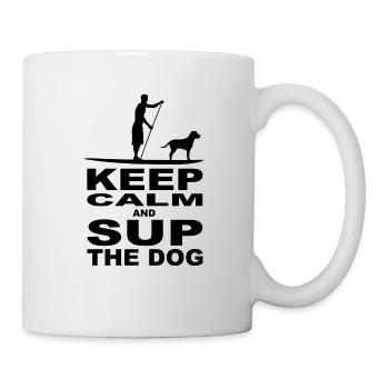 KEEP CALM and SUP the DOG - men - black - Tasse - Weiß - Rechts