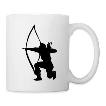 Longbow Archer kneeling stance - Mug - white - Right