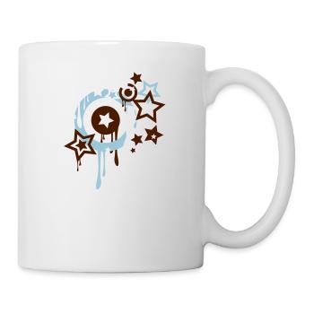 Sterne und Kreise schmelzen - Tasse - Weiß - Rechts