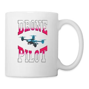Drohne Quadrokopter Modellbau Spielzeug Pilot - Tasse - Weiß - Rechts