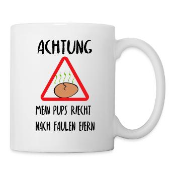 Achtung Fauler Pups - Tasse - Weiß - Rechts