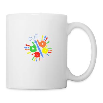 Papillon empreinte de la main des enfants - Mug blanc - blanc - Droite