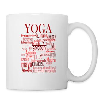 Yoga words red - Mug - white - Right