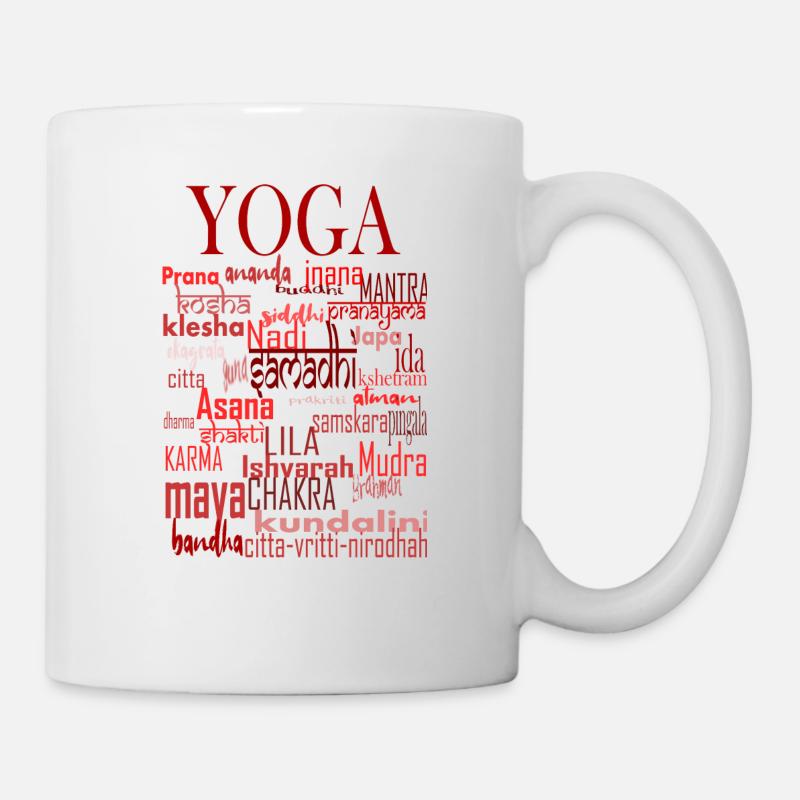 Yoga words red - Tasse - Weiß