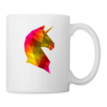 Unicorn Lowpoly Rainbow 3D - Mug - white - Right