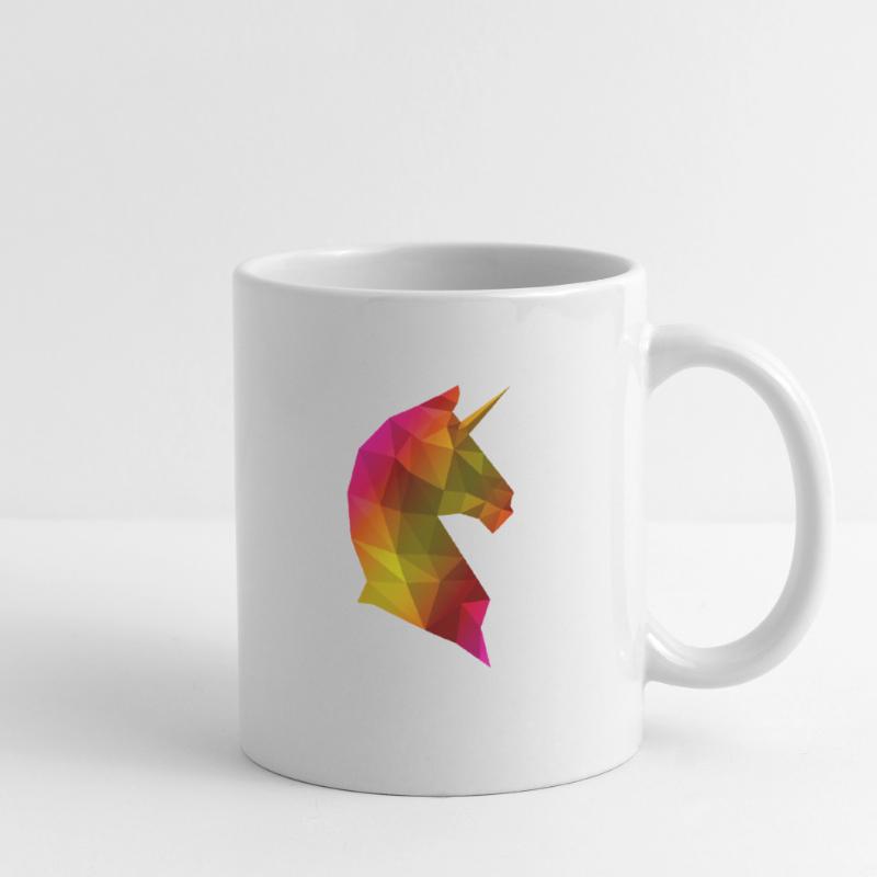 Einhorn Lowpoly Regenbogen 3D Tasse
