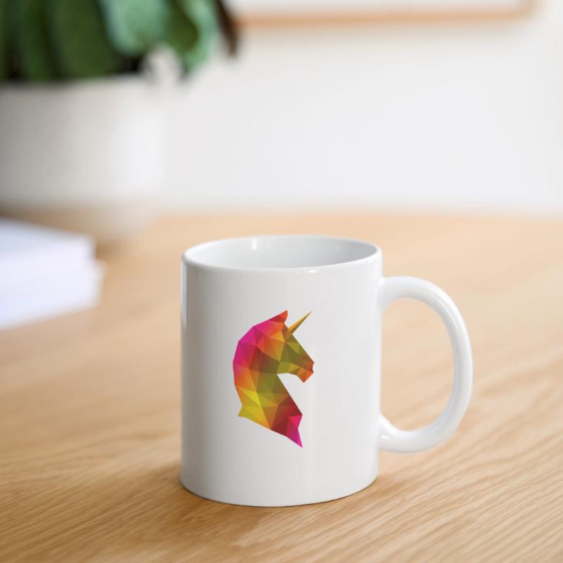 Einhorn Lowpoly Regenbogen 3D Tasse