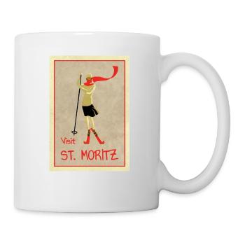 Vintage Retro Travel Poster St Moritz - Mug - white - Right
