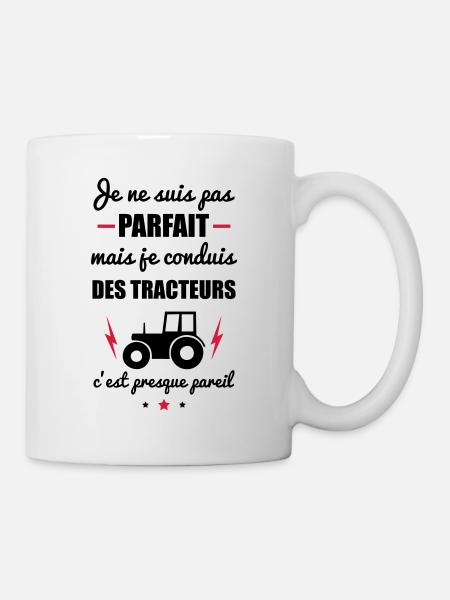 Pas parfait tracteur, cadeau fête des pères - Mug blanc - blanc