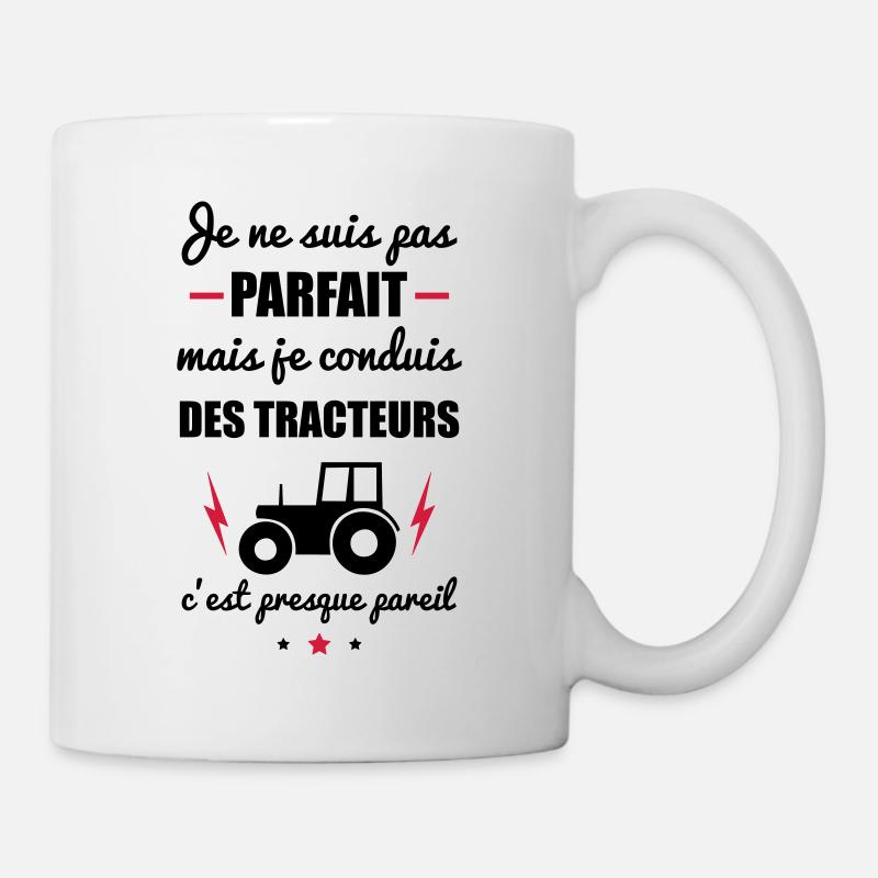 Pas parfait tracteur, cadeau fête des pères - Mug blanc - blanc