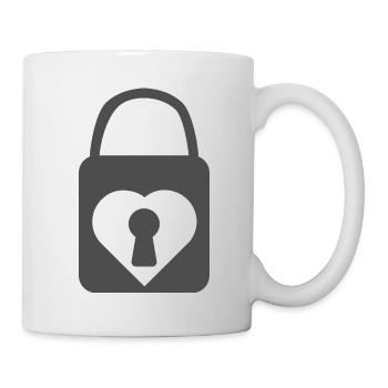 Heart Lock Saint Valentin Idée cadeau - Mug blanc - blanc - Droite