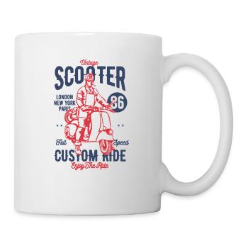 Vintage Scooter Custom Ride Full Speed - Mug - white - Right