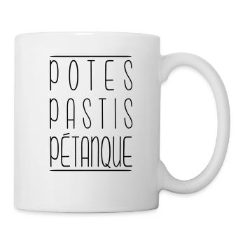 Potes pastis pétanque - Mug blanc - blanc - Droite