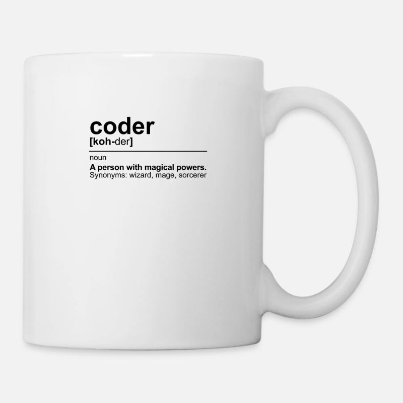 coder entwickler wörterbuch nerd programmierer - Tasse - Weiß