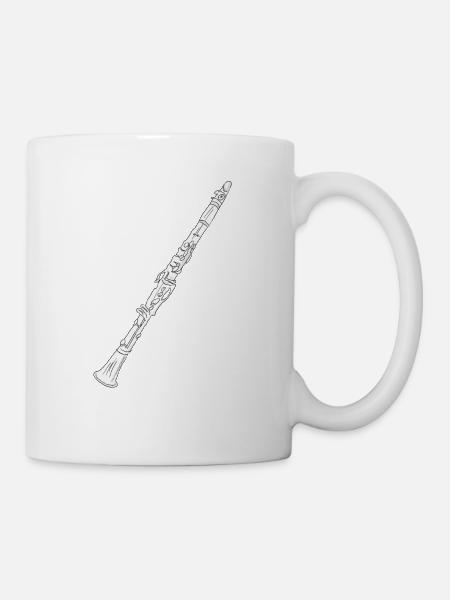 Klarinette weiss gefüllt - Tasse - Weiß