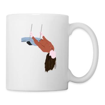 Mädchen auf Schaukel- Girl - Tasse - Weiß - Rechts