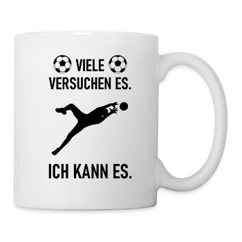Ich kann es als Fußball Torwart - Tasse - Weiß - Rechts