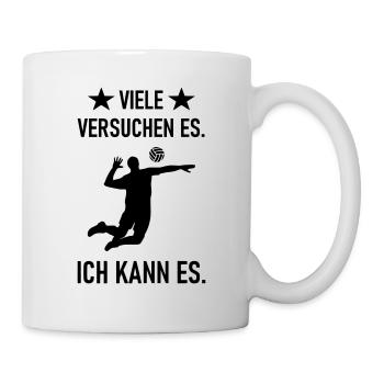 Ich kann es im Volleyball - Tasse - Weiß - Rechts