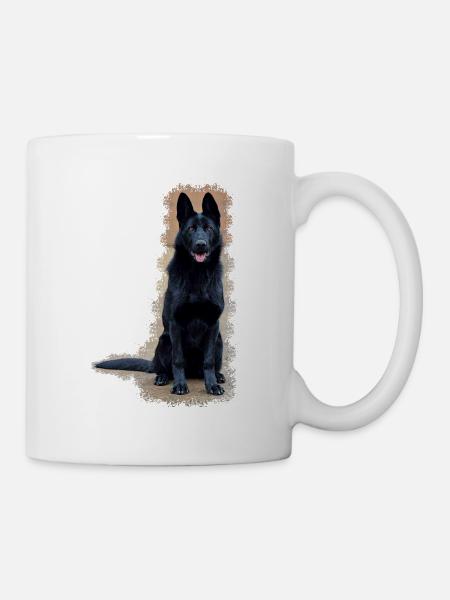 Schwarzer Schäferhund - Tasse - Weiß