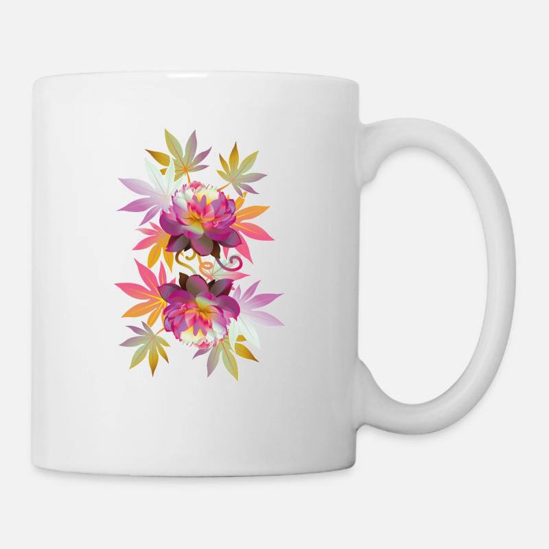 Fleurs de Lotus - Mug blanc - blanc