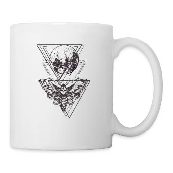 Moth Moon Skull Tattoo -Graphic Shirt - Mug - white - Right