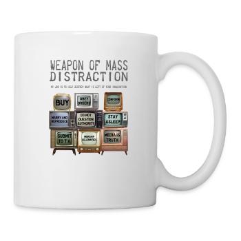Massenablenkungswaffe - TV - Tasse - Weiß - Rechts