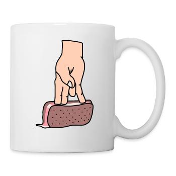 Sandwich fingers funny - Mug - white - Right