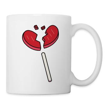 Broken Heart Candy Lollipop Red - Mug - white - Right